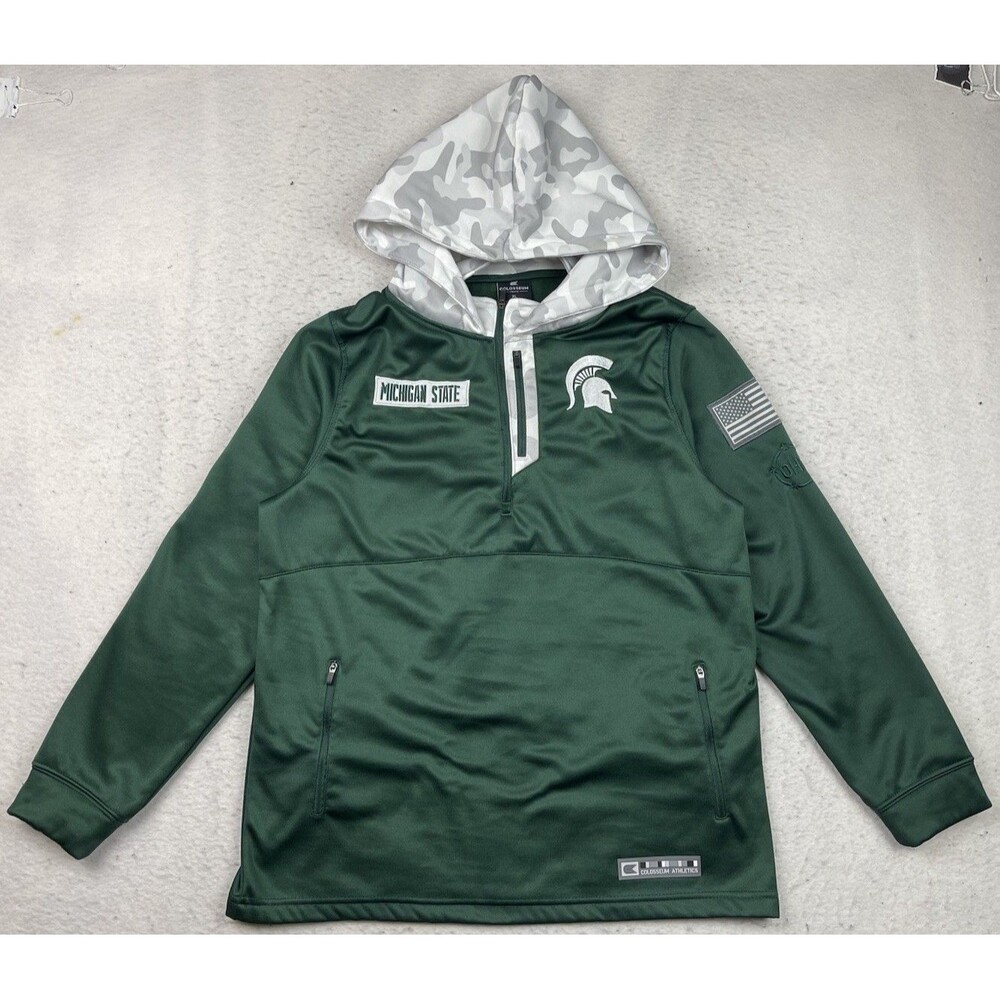 Colosseum Michigan State Spartans Youth XL Green Military Appreciation Hoodie